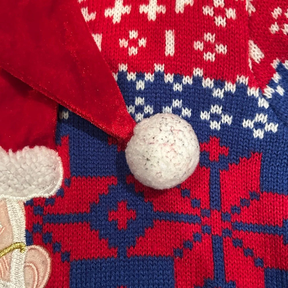Santa Ugly Sweater XL Unisex Red Blue Festive Holiday Christmas Knit